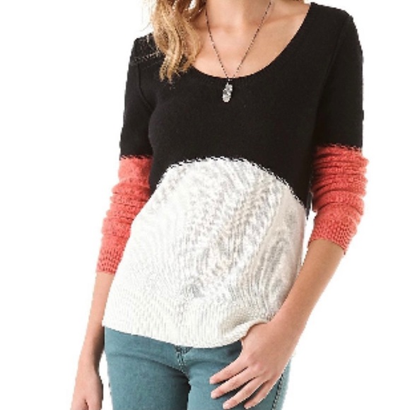 Free People Sweaters - Free People Beach Color Block Cashmere Blend Sweater Medium